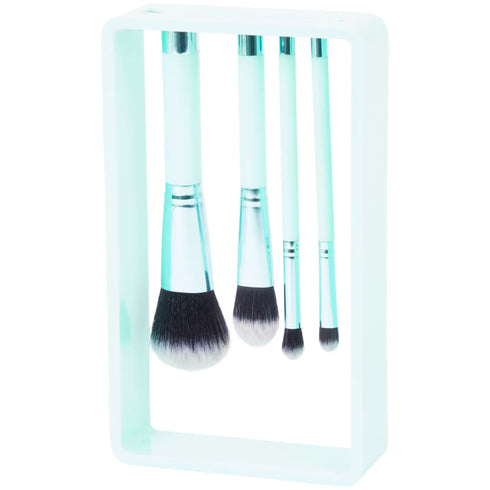 Set 5 bucati, pensule de machiaj cu suport magnetic, Albastru deschis